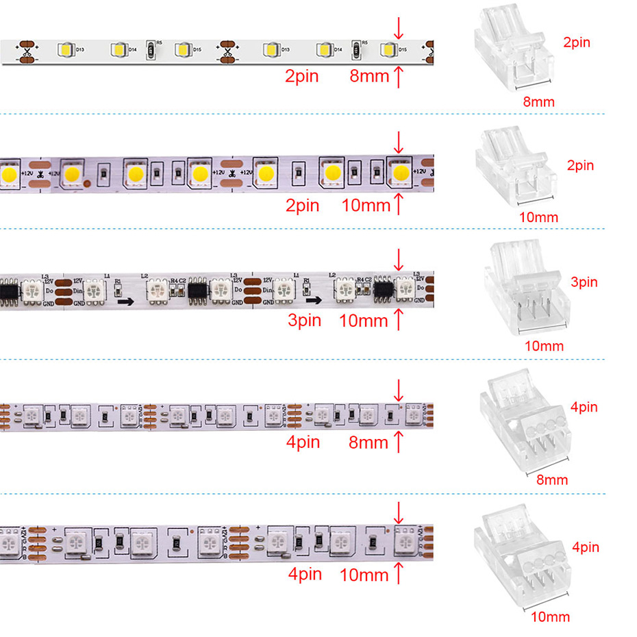 5Pcs LED Strip Light Connector – обзор и цена Rgb Led Matrix 8X8