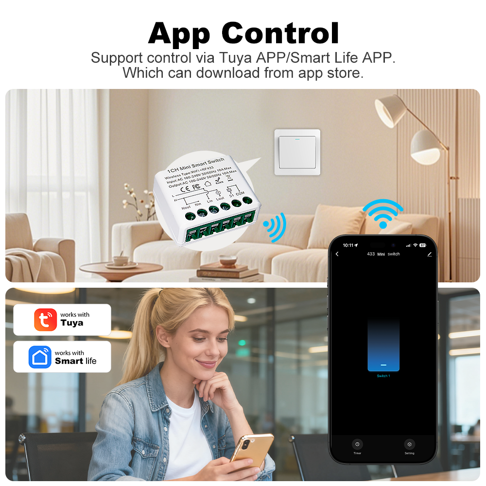 For Tuya WIFI 10A Smart Light  – обзор и цена Diy Home Automation Controller