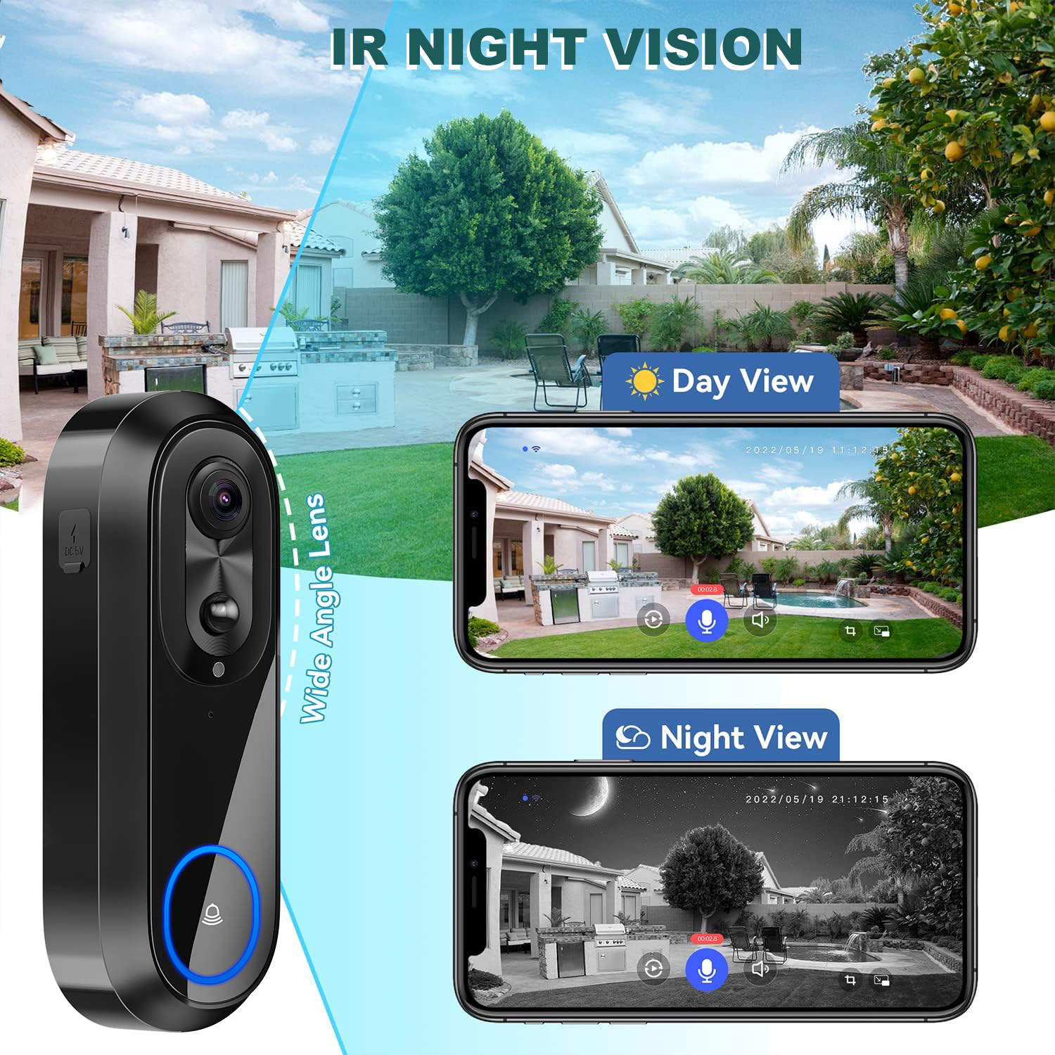 5G 2.4G WiFi Video Doorbell 10 – обзор и цена Smart Doorbell Wired