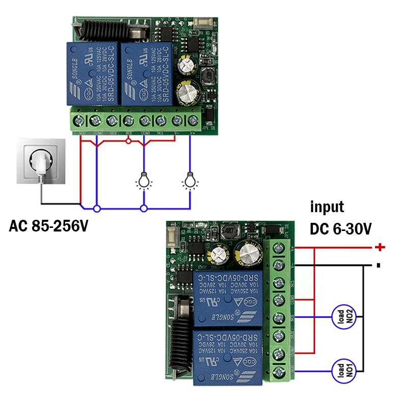 DC 9V 12V 24V AC 85-250V 2CH R – обзор и цена 433Mhz Receiver Module